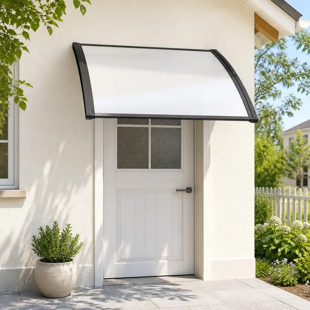 Awning Transparent PC Panel 1m x 4m Outdoor Sun Rain Door Window Cover