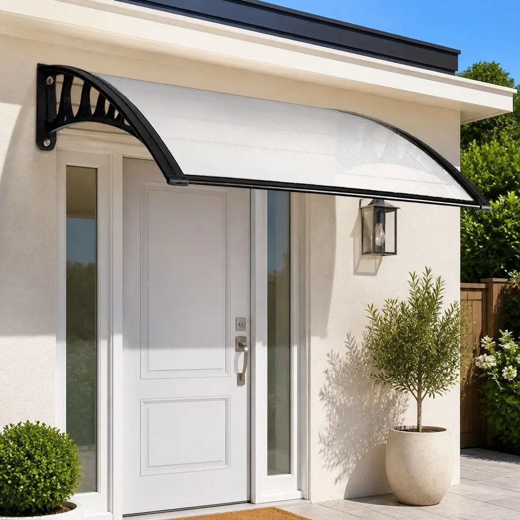 Awning Transparent PC Panel 1m x 4m Outdoor Sun Rain Door Window Cover