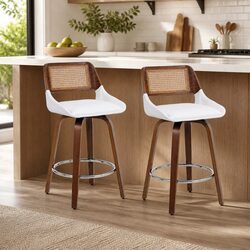 Friendly Set of 2 Kitchen Bar Stools with Swivel