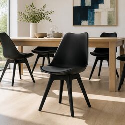 Upgrade Your Seating with 4 Stylish Black Dining Chairs