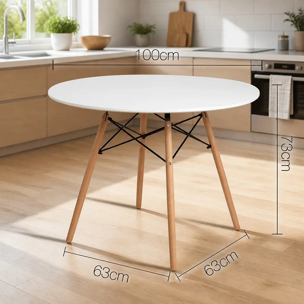 100cm Round Dining Table for Four