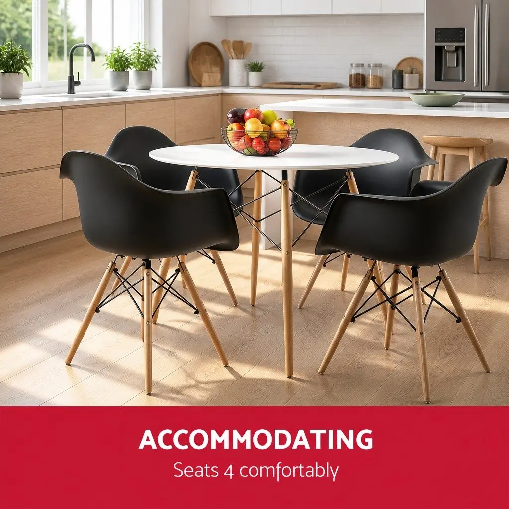 100cm Round Dining Table for Four