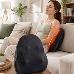 Back Massager Cordless Electric Neck Shoulder Lumbar Pillow 3-Speed Kneading