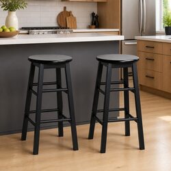 Friendly Black Wooden Bar Stools Set of 2 for Your Space