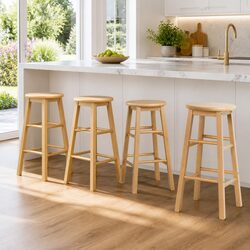 Friendly Set of 4 Round Bar Stools for Your Kitchen