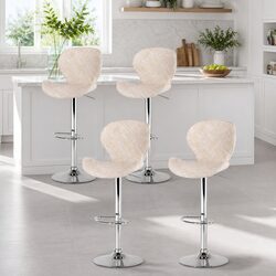 Friendly Set of 4 Beige Bar Stools for Everyday Use