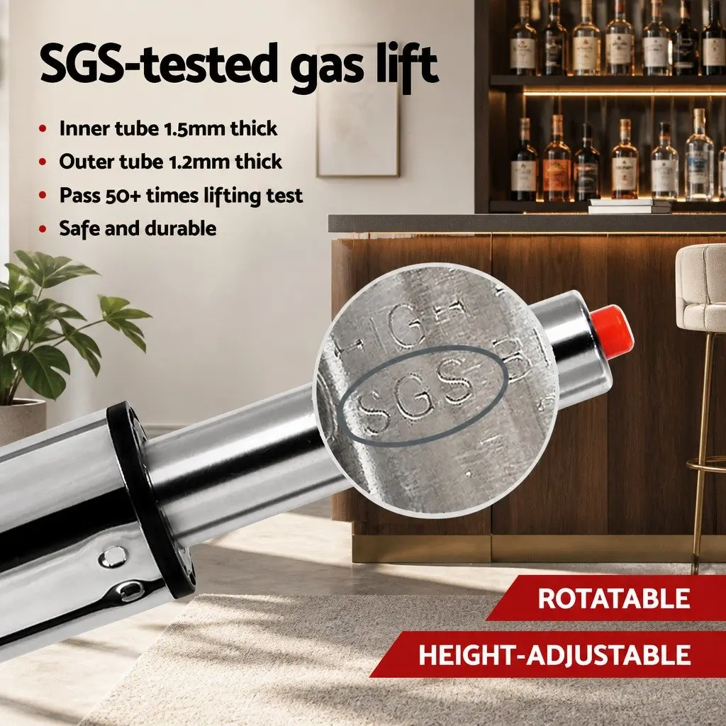 Bar Stools Gas Lift Velvet Backrest Swivel Seat Adjustable Height Kitchen