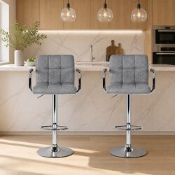 Your New Favourite Grey Bar Stools – Gas Lift & Swivel – Set of 2