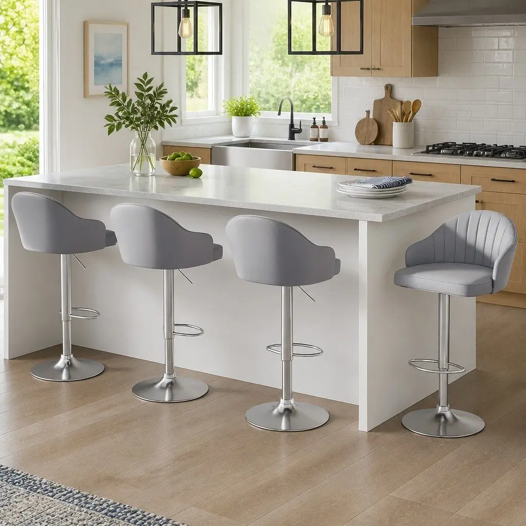 Set of 4 Adjustable Bar Stools