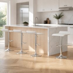 Friendly White Bar Stools Set of 4 with Comfort Features
