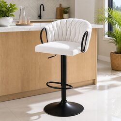 Bar Stool Single Kitchen Dining Chair Counter Seat Adjustable Height Velvet
