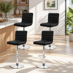 Friendly Bar Stools Set of 4 - Padded and Swivel