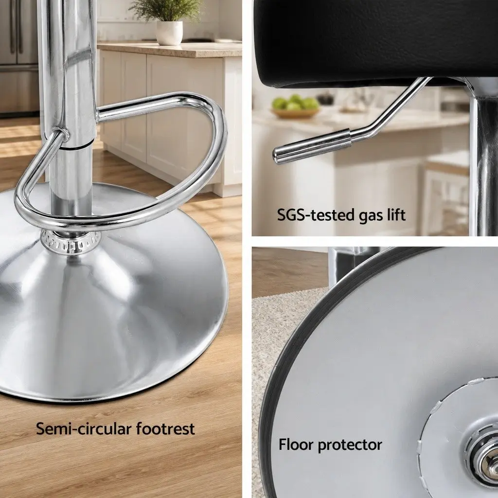 Bar Stools Set of 4 PU Leather Gas Lift Swivel Adjustable Height Kitchen Island