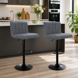 You’ll Love These Grey Vintage Leather Bar Stools