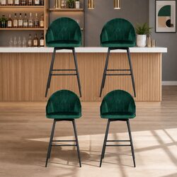 Your New Favorite Bar Stools: Set of 4 with Velvet Finish