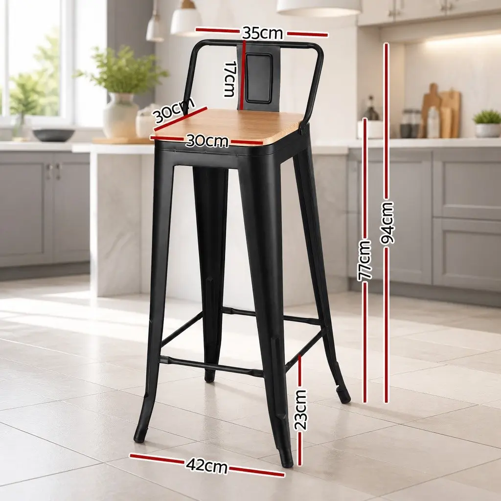 Bar Stools Industrial Style Stackable 77cm