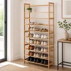 Your 10-Tier Bamboo Shoe Rack - A Friendly Addition