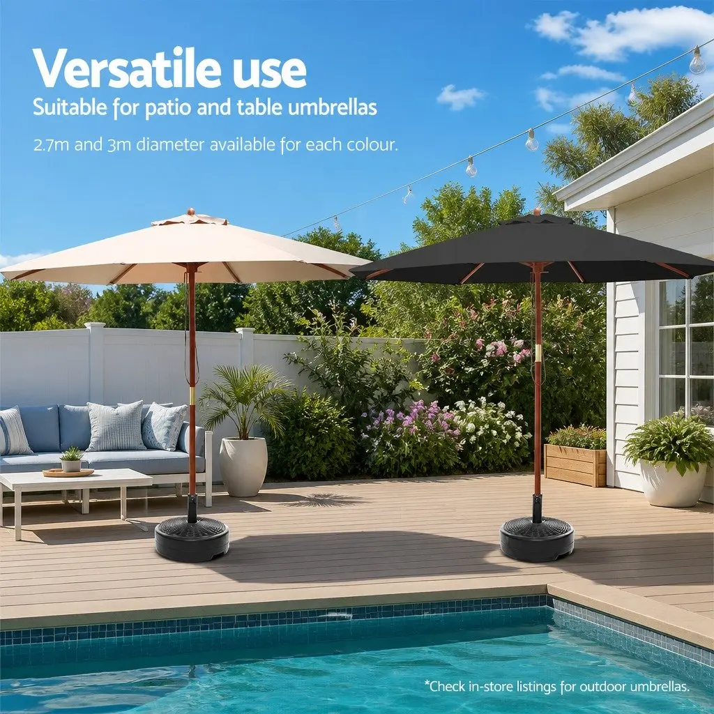 Outdoor Umbrella Base Fillable Water Weight Stand 51cm Black