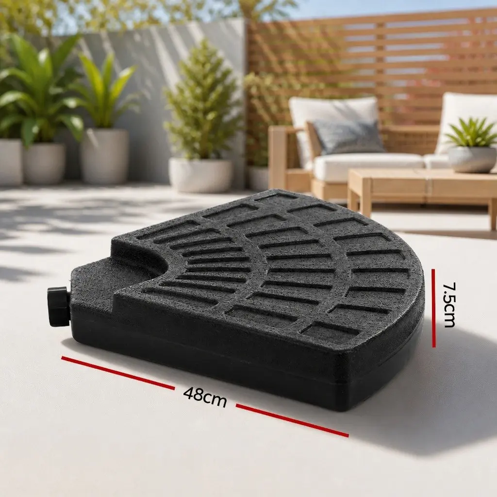 Outdoor Umbrella Base Stand Fillable 48cm 4 Plate Cantilever Stabiliser