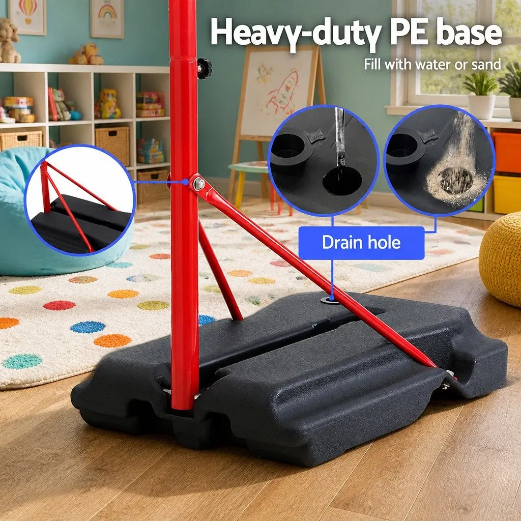 Kids Basketball Hoop Stand System Adjustable 1.15m to 1.6m Portable Play
