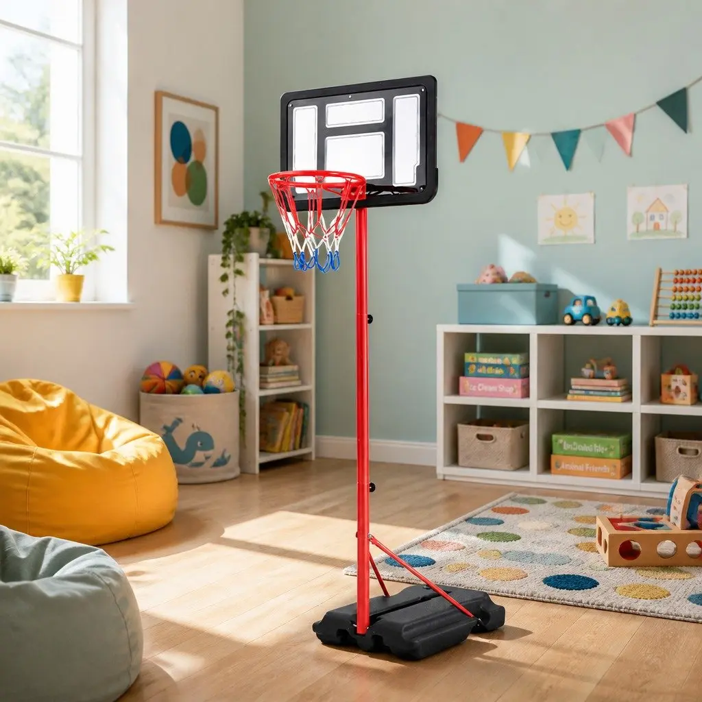 Kids Basketball Hoop Stand System Adjustable 1.15m to 1.6m Portable Play
