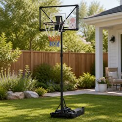 Portable Basketball Hoop System Adjustable Foldable Stand 0.94m to 2.07m Height
