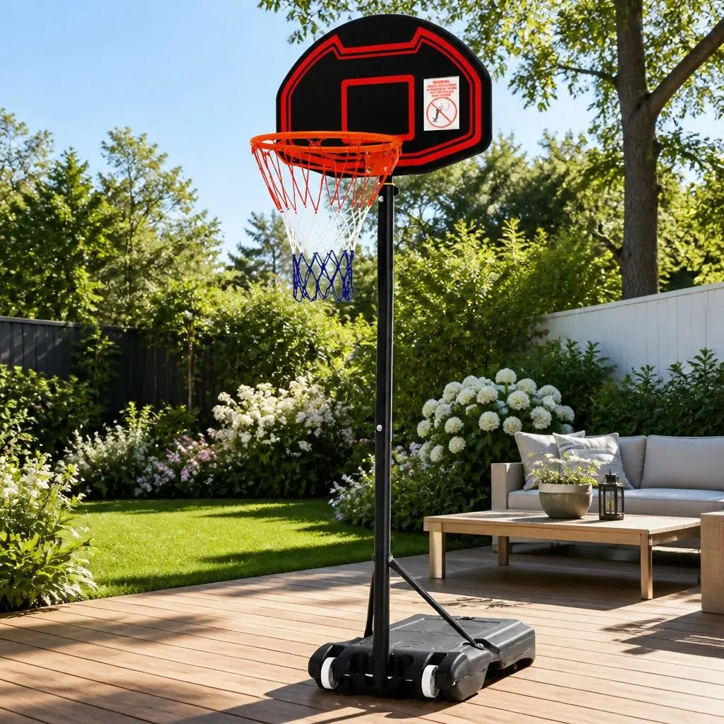 Basketball Hoop Stand System Adjustable 1.6M-2.1M Portable Kids Youth Outdoor