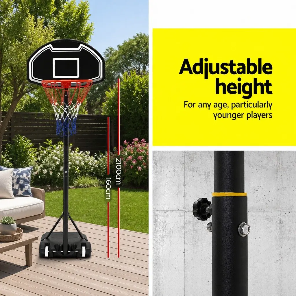 Basketball Hoop Stand System Adjustable Portable 1.6M-2.1M