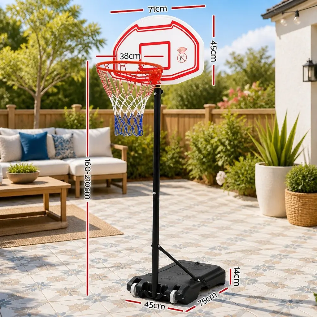 Basketball Hoop Stand System Adjustable Height 1.6M to 2.1M Portable for Kids Youth