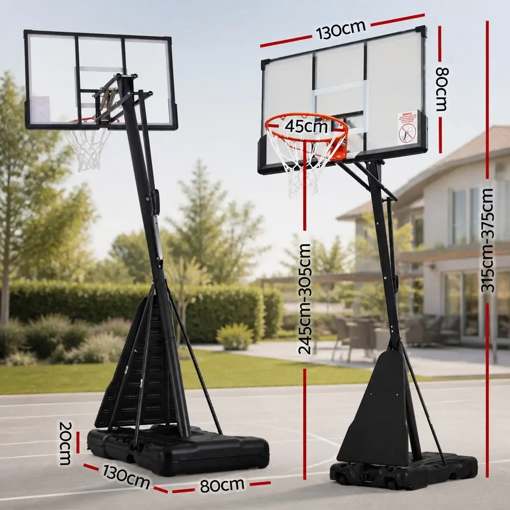 Basketball Hoop Stand System 3.05M Portable Height Adjustable Ring Net Backboard