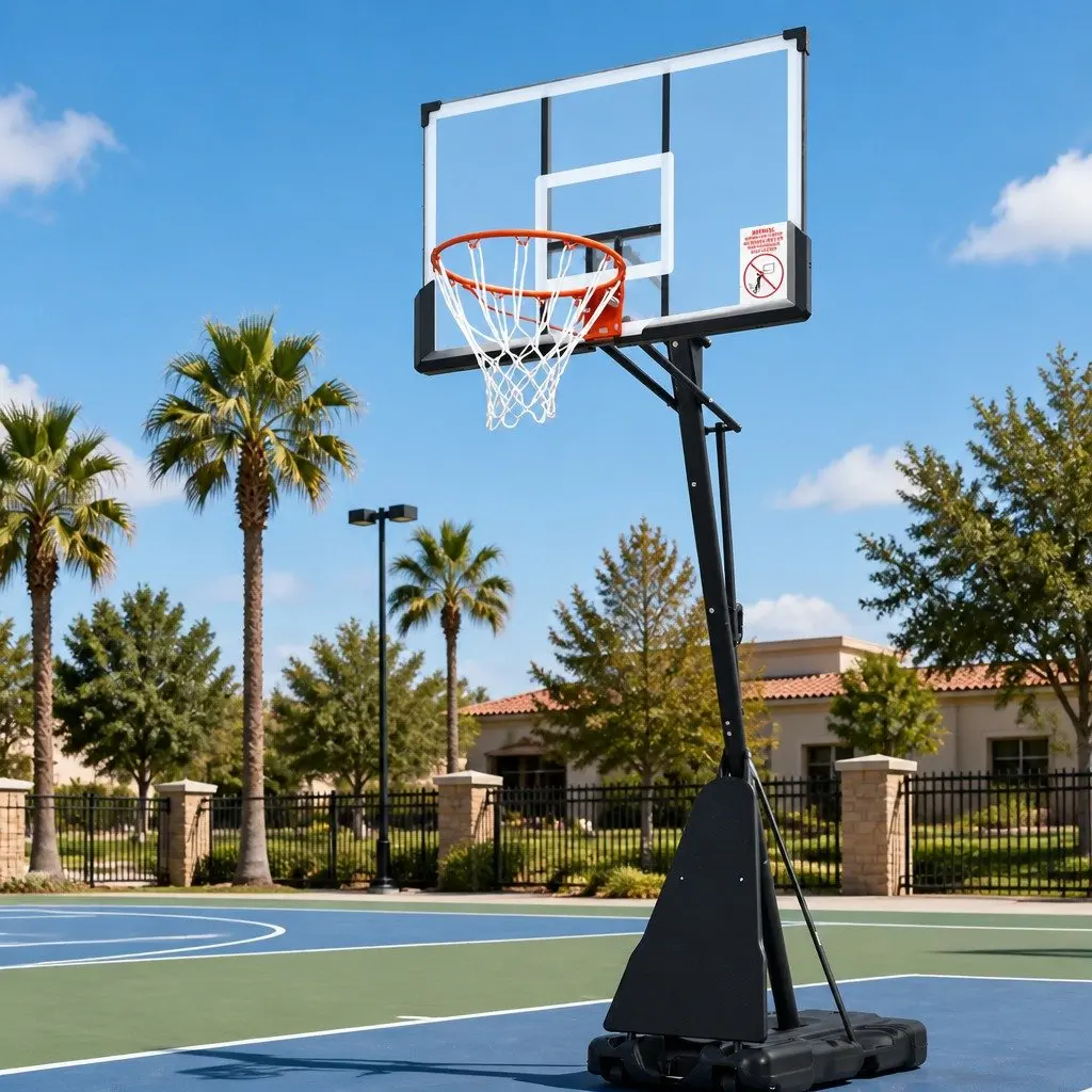 Basketball Hoop Stand System 3.05M Portable Height Adjustable Ring Net Backboard