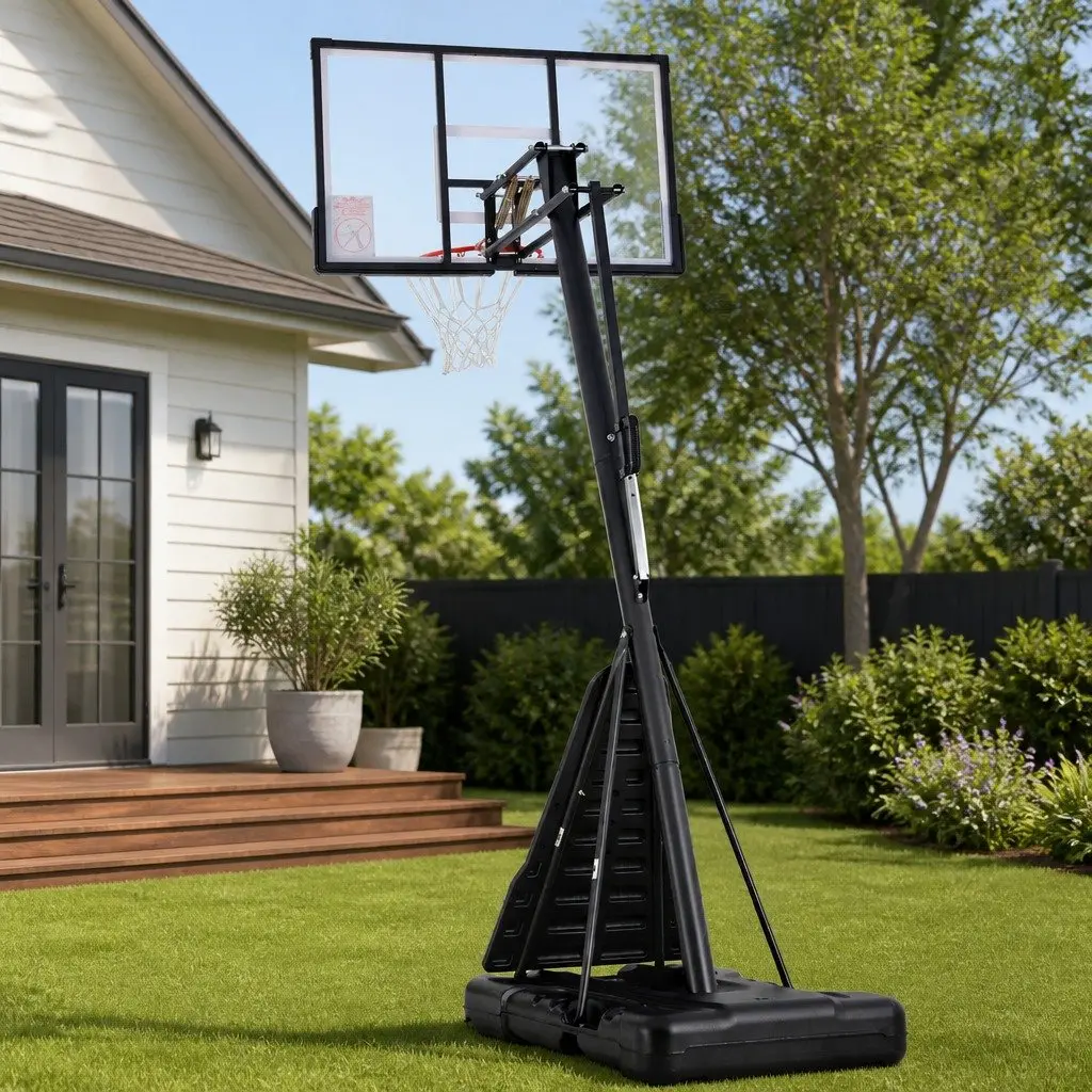 Basketball Hoop Stand System 3.05M Portable Height Adjustable Ring Net Backboard