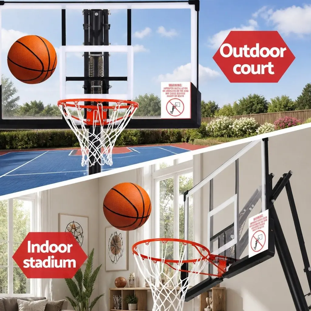 Basketball Hoop Stand System 3.05M Portable Height Adjustable Ring Net Backboard