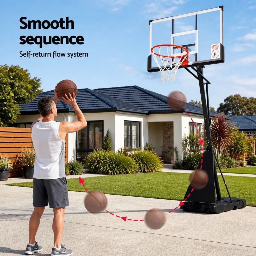 Basketball Hoop Stand System 3.05M Portable Height Adjustable Ring Net Backboard