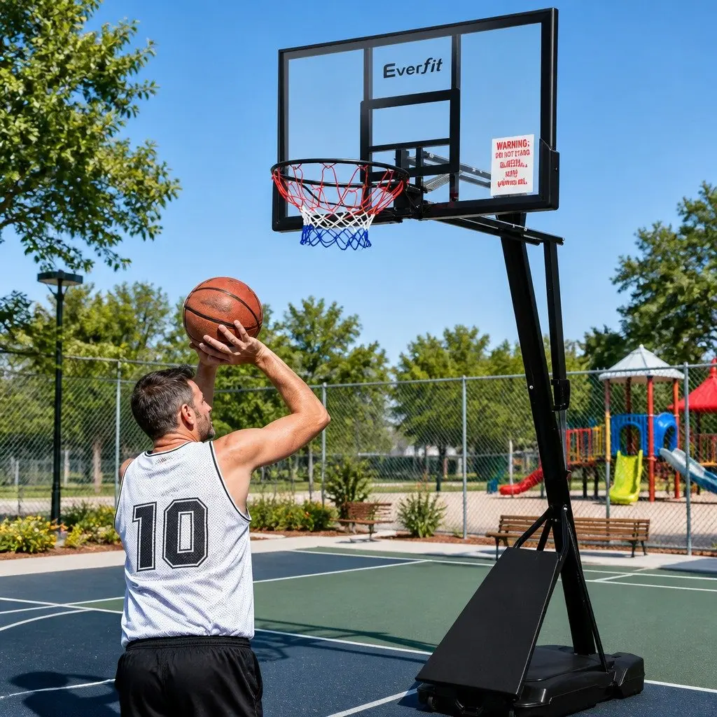 Basketball Hoop Stand System Adjustable Steel Frame 2.3m to 3.05m Black