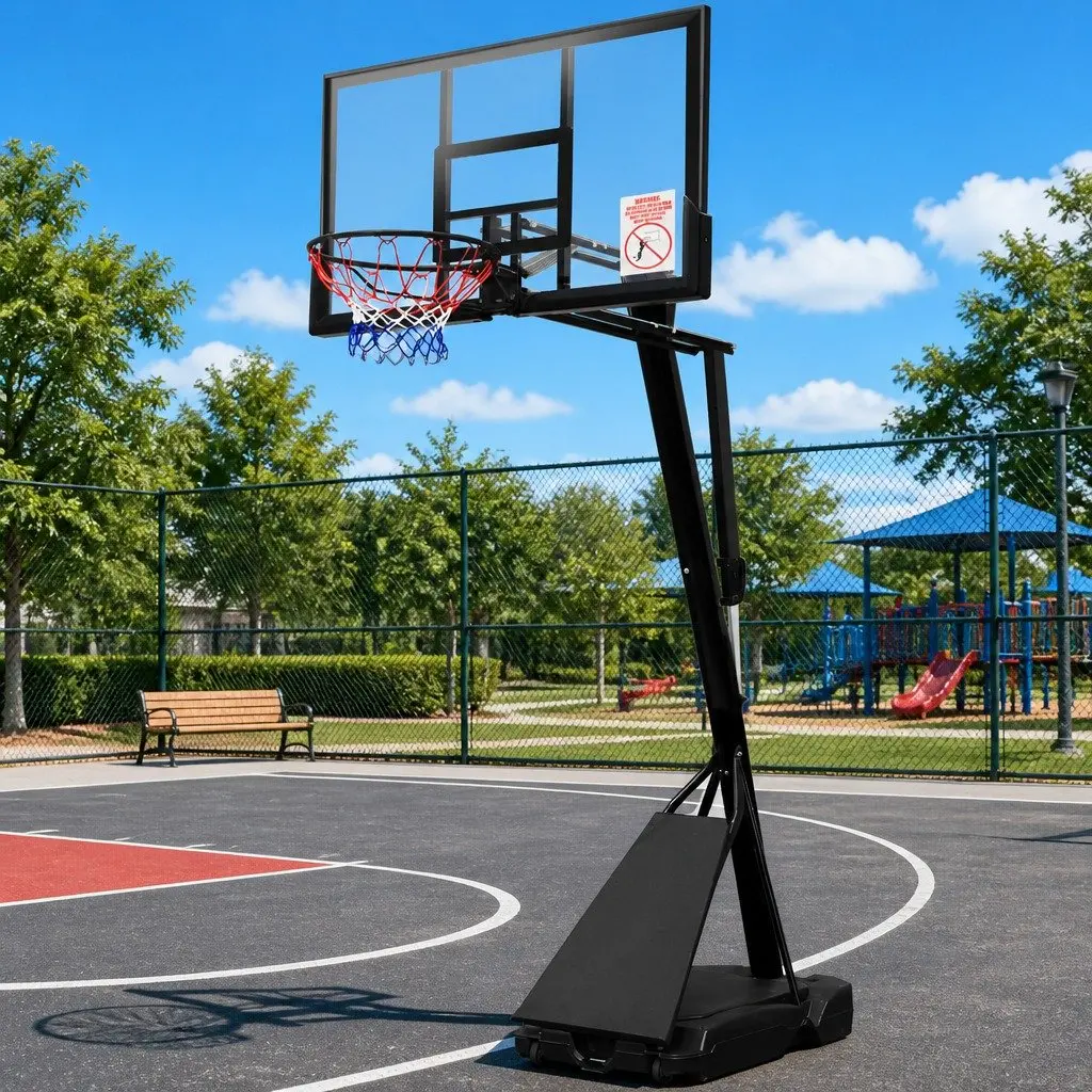 Basketball Hoop Stand System Adjustable Steel Frame 2.3m to 3.05m Black