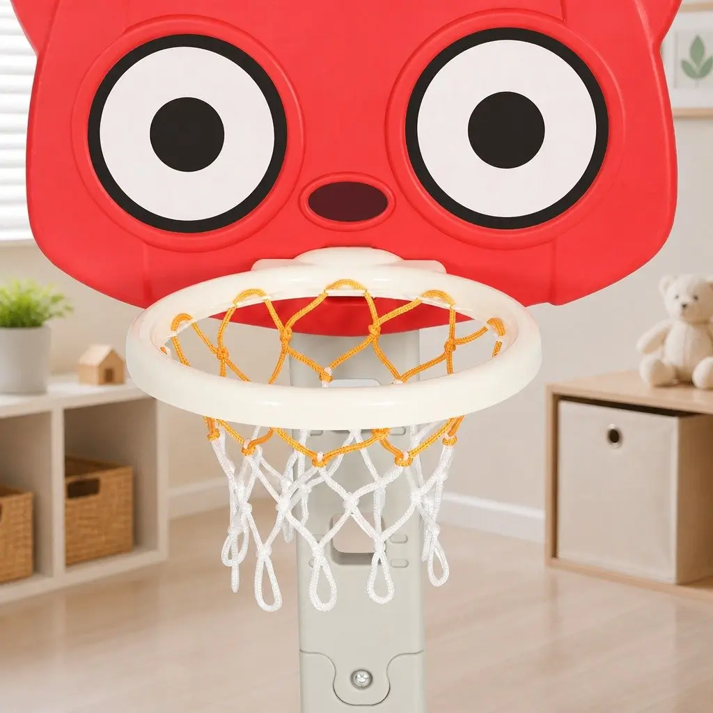 Kids Basketball Hoop Stand 5-in-1 Sports Activity Centre Adjustable Height Red