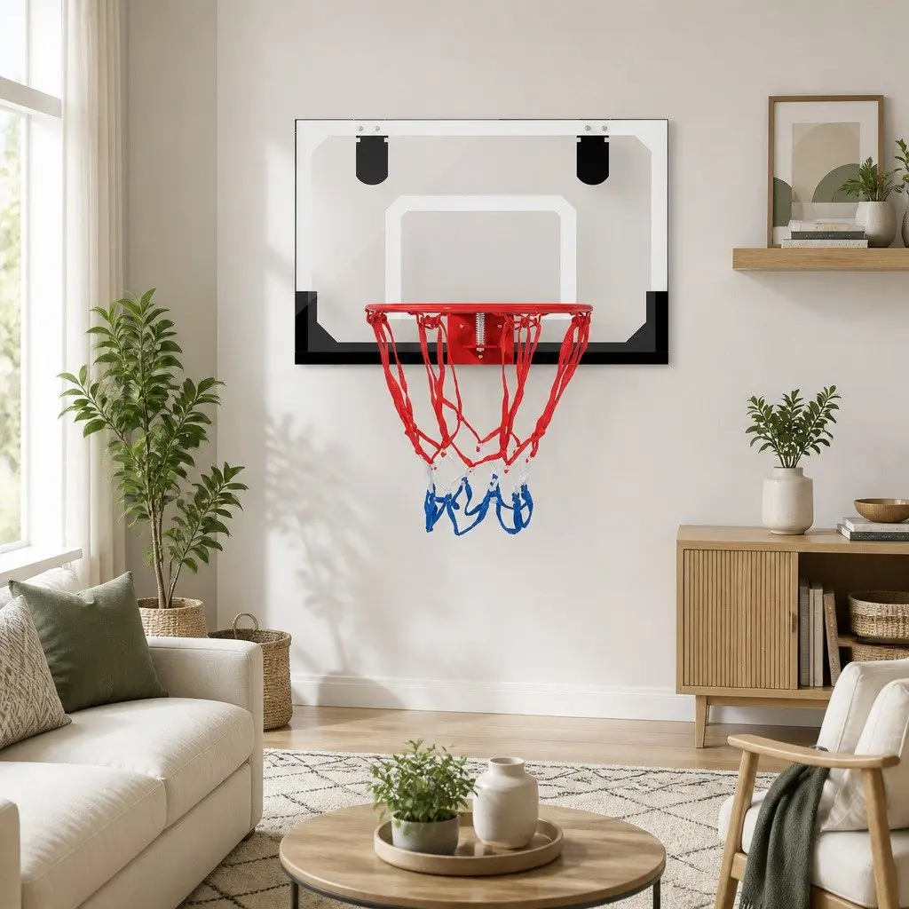 23 Inch Mini Basketball Hoop Backboard Door Wall Mount Sports Game Kids Black