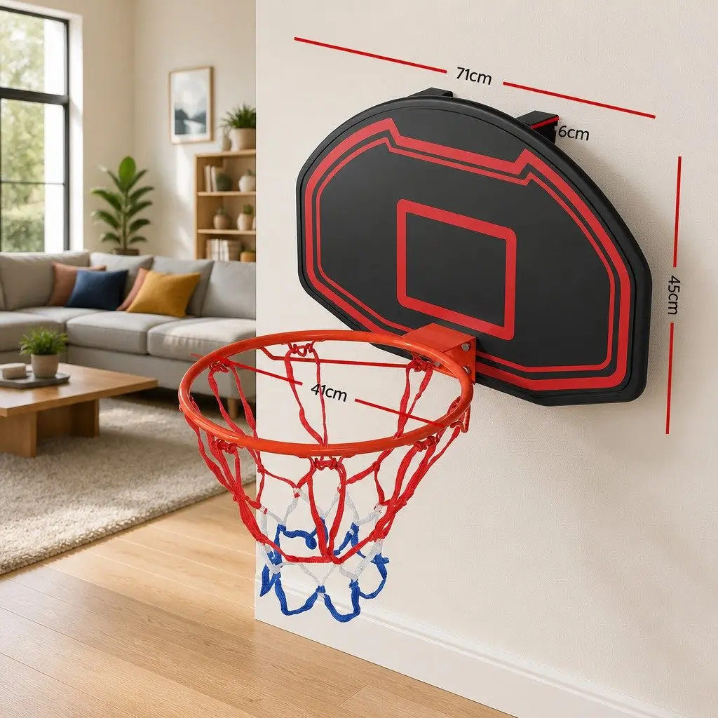 Basketball Hoop Backboard 38" Door Wall Mounted Ring Net Sports Kids Black