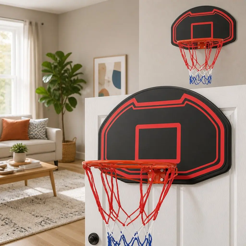 Basketball Hoop Backboard 38" Door Wall Mounted Ring Net Sports Kids Black