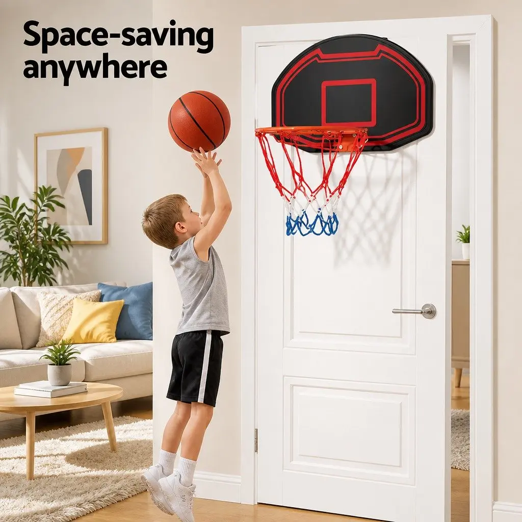 Basketball Hoop Backboard 38" Door Wall Mounted Ring Net Sports Kids Black