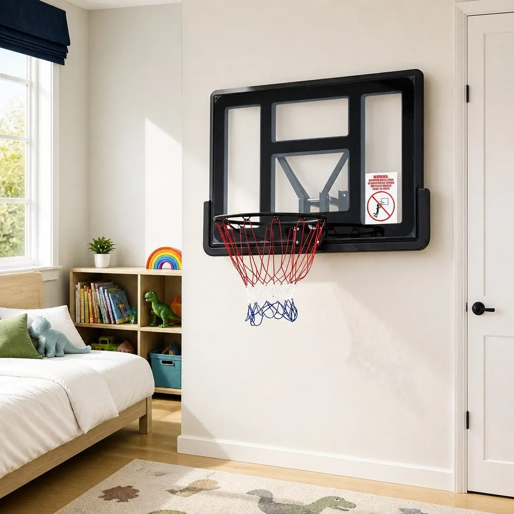 Wall Mount Kids Basketball Hoop Backboard 43-Inch Indoor Outdoor Sports Game