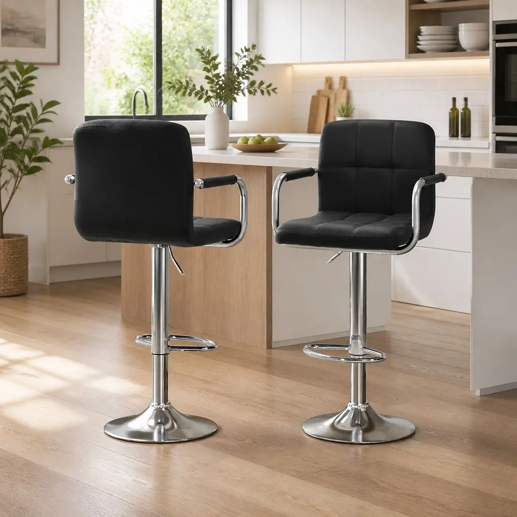 Bar Table and Stools Set Adjustable Swivel Kitchen Dining Chairs Cafe Pub