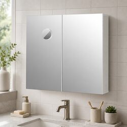 Bathroom Mirror Cabinet 75CM Wall-Mounted Storage Magnifying Glass Shelves