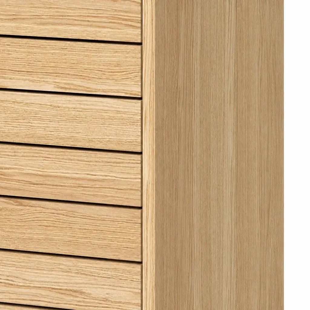 Floor Standing Bathroom Storage Cabinet Oak Organiser with Sliding Doors 60cm