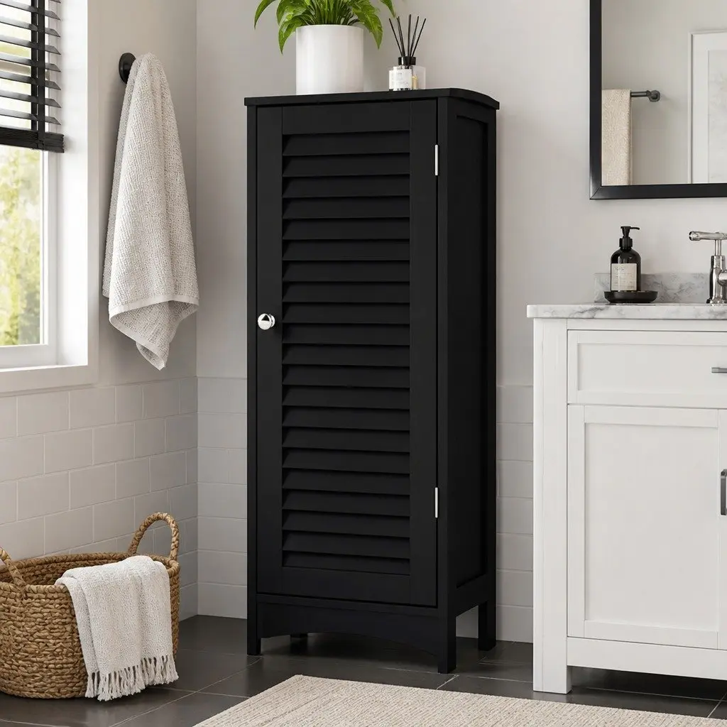 Tall Bathroom Storage Cabinet Freestanding 166cm Adjustable Shelves