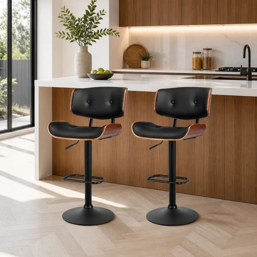 Bar Stools 2x with Swivel and Adjustable Height