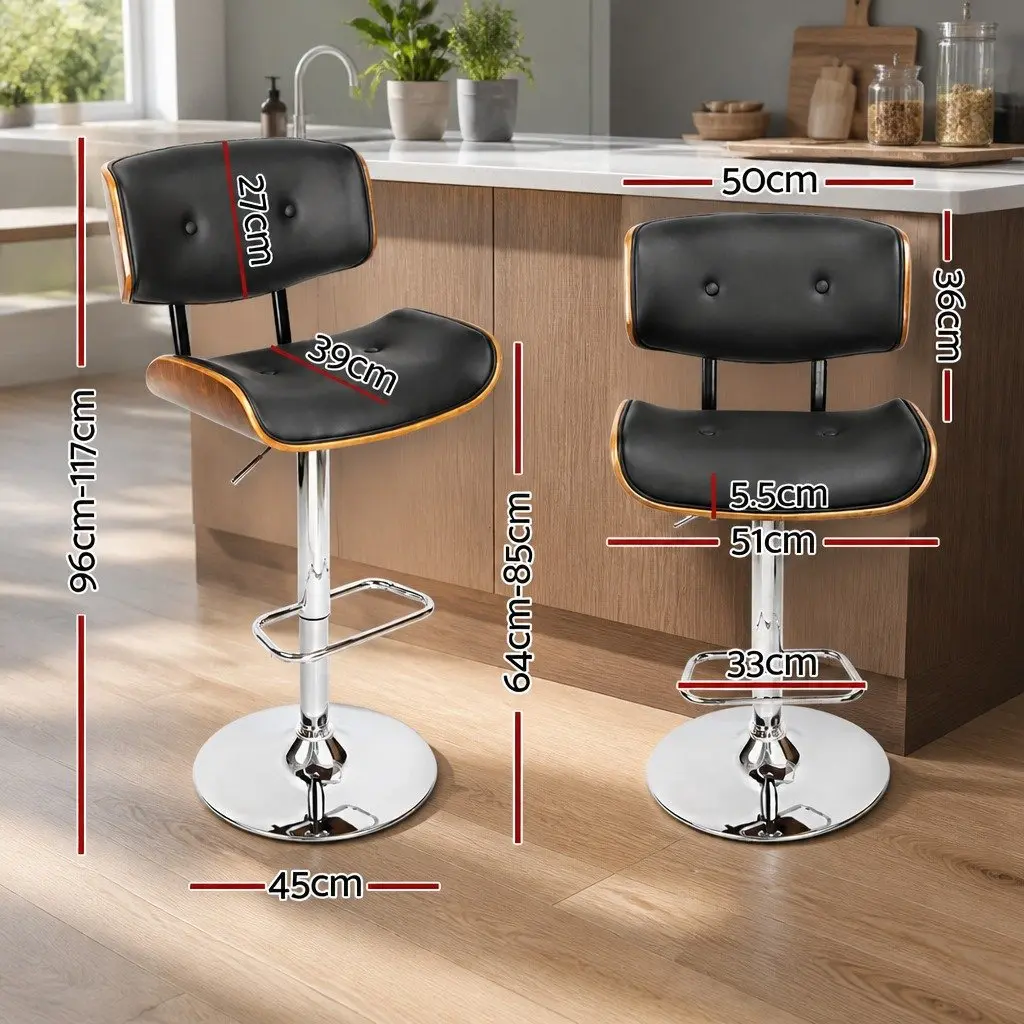 Bar Stools Set of 4 Gas Lift Swivel Padded Seat Chrome Base Height Adjustable
