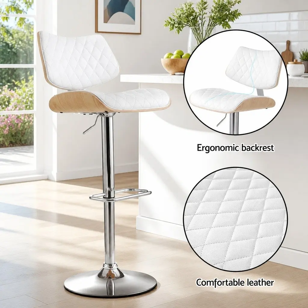 Bar Stools Adjustable Height Padded Seat 4 Piece