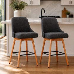 Enjoy Stylish Comfort with Charcoal Bar Stools Set